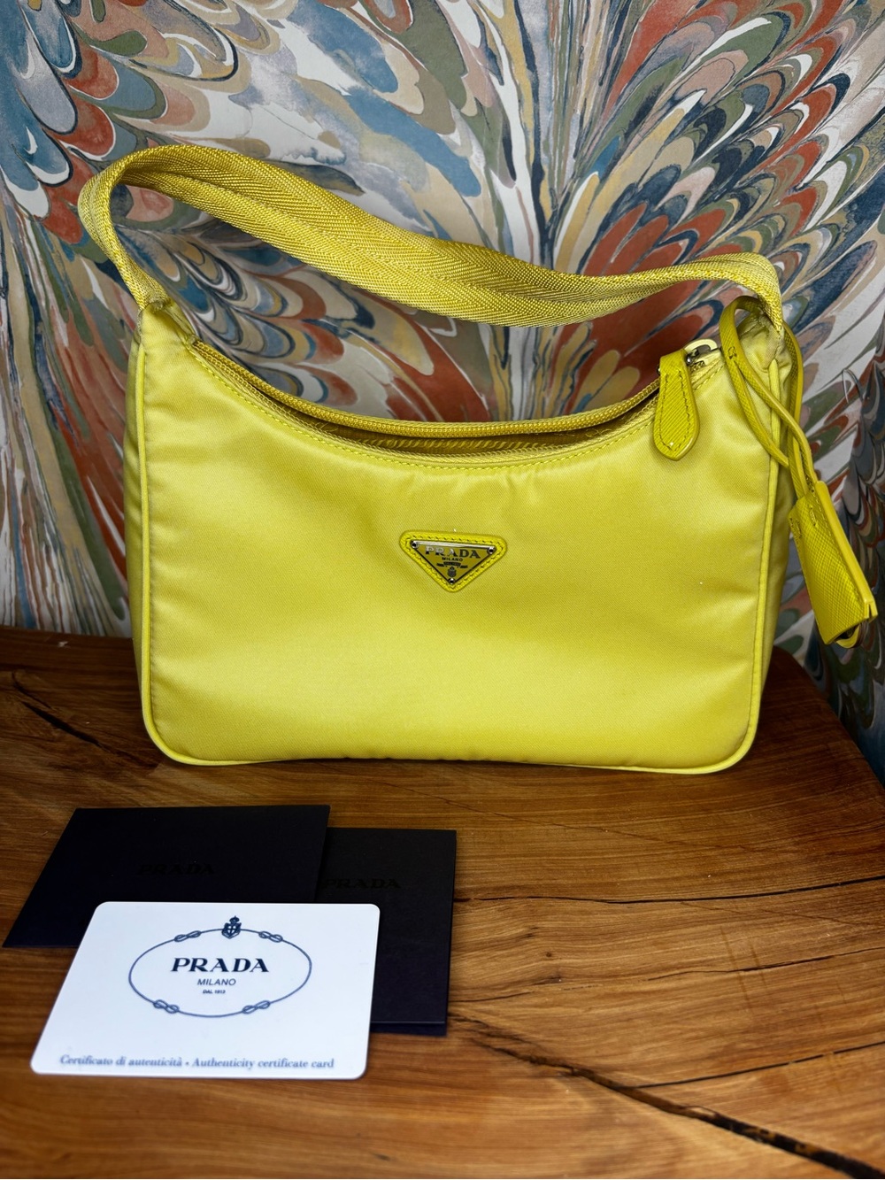 Prada “Ananas” Yellow Nylon Shoulder Bag Y2K Re-edition - Picture 6 of 7